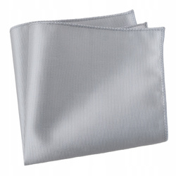 Poszetka męska w prążki - jasnoszara