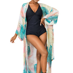 Pareo długa narzutka plażowa tunika z paskiem