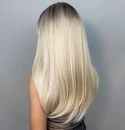 Peruka prosta brąz blond ombre