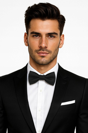 Elegancka muszka męska - CZARNY