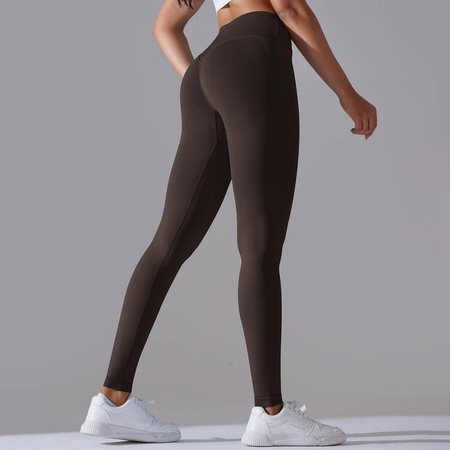 Legginsy sportowe z wysoki stanem i  marszczeniami