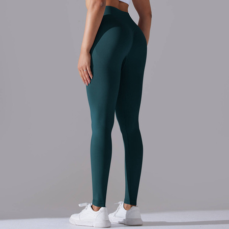 Legginsy sportowe z wysoki stanem i  marszczeniami