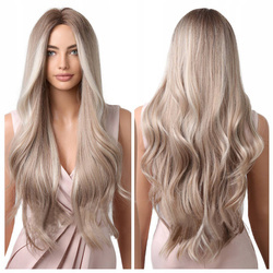 Peruka brąz blond ombre fale jak naturalna