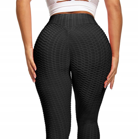 Legginsy sportowe karbowany wzór wysoki stan