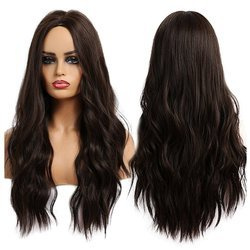 Peruka długa brązowa fale