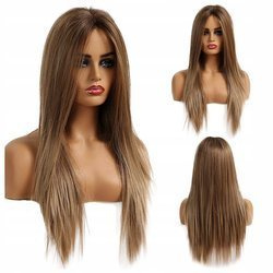 Peruka lace front długa blond prosta