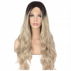 Peruka lace front długa ombre blond fale