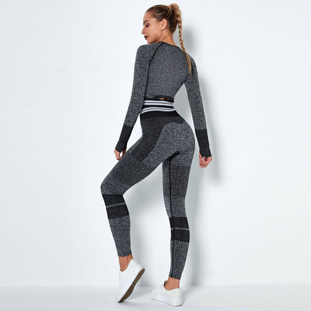 Komplet zestaw sportowy legginsy bezszwowe + top 