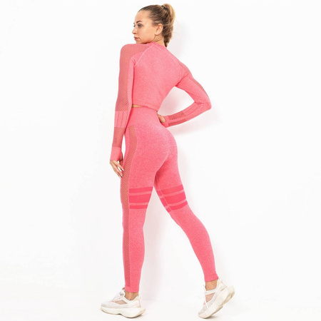 Komplet zestaw sportowy legginsy bezszwowe + top 