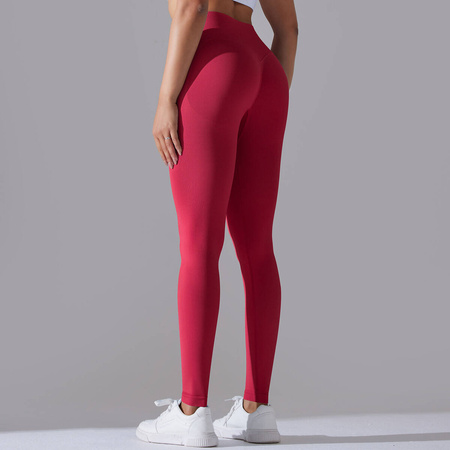 Legginsy sportowe z wysoki stanem i  marszczeniami