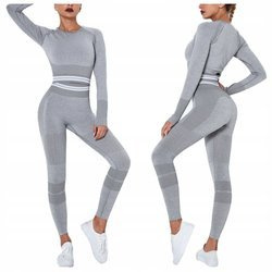 Komplet zestaw sportowy legginsy bezszwowe + top