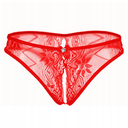 Stringi majtki damskie z dziurką otwarte