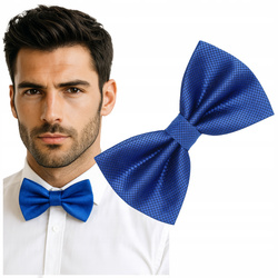 Muszka męska w drobną kratkę - chabrowa