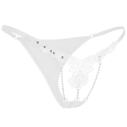 Stringi damskie z cyrkoniami koronka