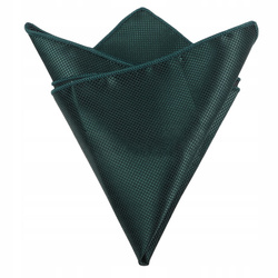 Poszetka męska w drobną kratkę - ciemnozielona