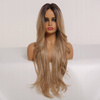 Peruka długa ombre brąz falowana lace front