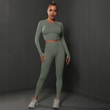 Komplet zestaw sportowy legginsy + top 