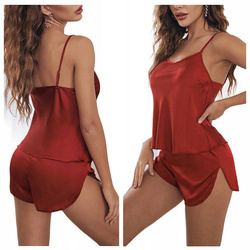 Piżama satynowa - bordowa