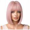 Peruka różowa krótkie proste włosy grzywka
