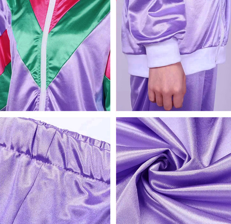 Dres w stylu retro z lat 70. i 80 - fioletowy