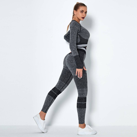 Komplet zestaw sportowy legginsy bezszwowe + top 