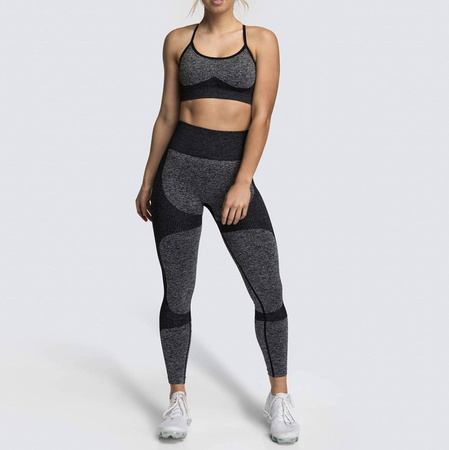 Komplet zestaw sportowy legginsy bezszwowe + top 