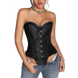 Gorset modelujący talię czarny wiązanie