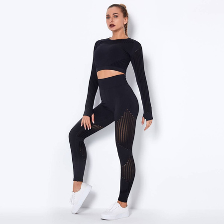 Komplet zestaw sportowy legginsy bezszwowe + top 