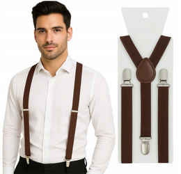 Szelki do spodni 2,5 cm brązowe