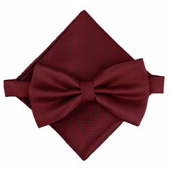 Zestaw mucha + poszetka - burgundowa