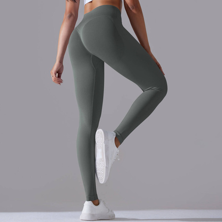 Legginsy sportowe z wysoki stanem i  marszczeniami
