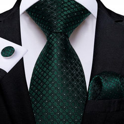 Żakardowy zestaw - krawat + poszetka + spinki