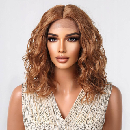 Peruka lace front brąz fale do ramion
