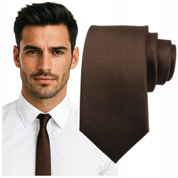 Krawat męski klasyczny - brązowy