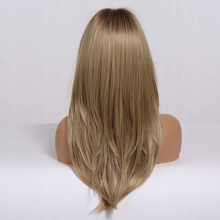 Peruka długa ombre blond prosta grzywka