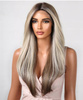Peruka lace front długa brąz blond ombre