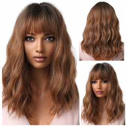 Peruka do ramion falowana brąz grzywka