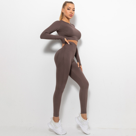 Komplet sportowy legginsy bezszwowe + top