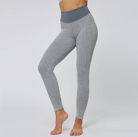 Legginsy sportowe push up wysoki stan karbowane