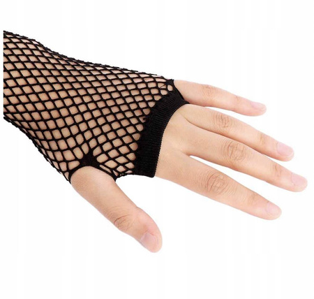 Rękawiczki długie bez palców mitenki kabaretki