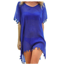 Pareo plażowe z frędzelkami CHABROWE