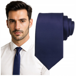 Krawat męski klasyczny - granatowy