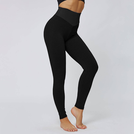 Legginsy sportowe push up wysoki stan karbowane