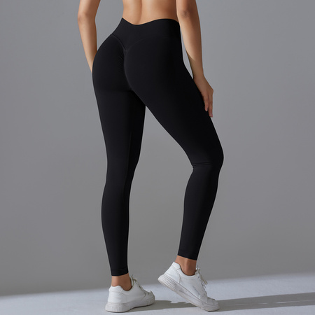 Legginsy sportowe z wysoki stanem i  marszczeniami