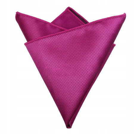 Poszetka męska w drobną kratkę - ciemnoróżowa