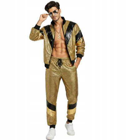 Dres w stylu retro z lat 70. i 80 - złoty