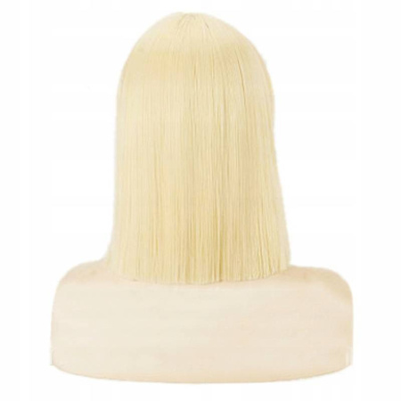 Peruka krótkie prosty włosy grzywka jasny blond