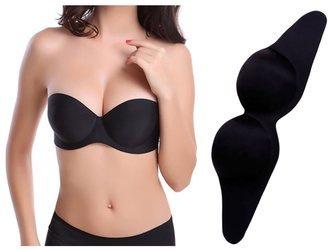 Biustonosz samonośny ze skrzydełkami - czarny