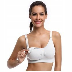 Biustonosz ciążowy stanik bezszwowy do karmienia - biały