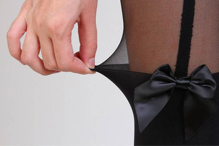 Rajstopy z kokardkami czarne